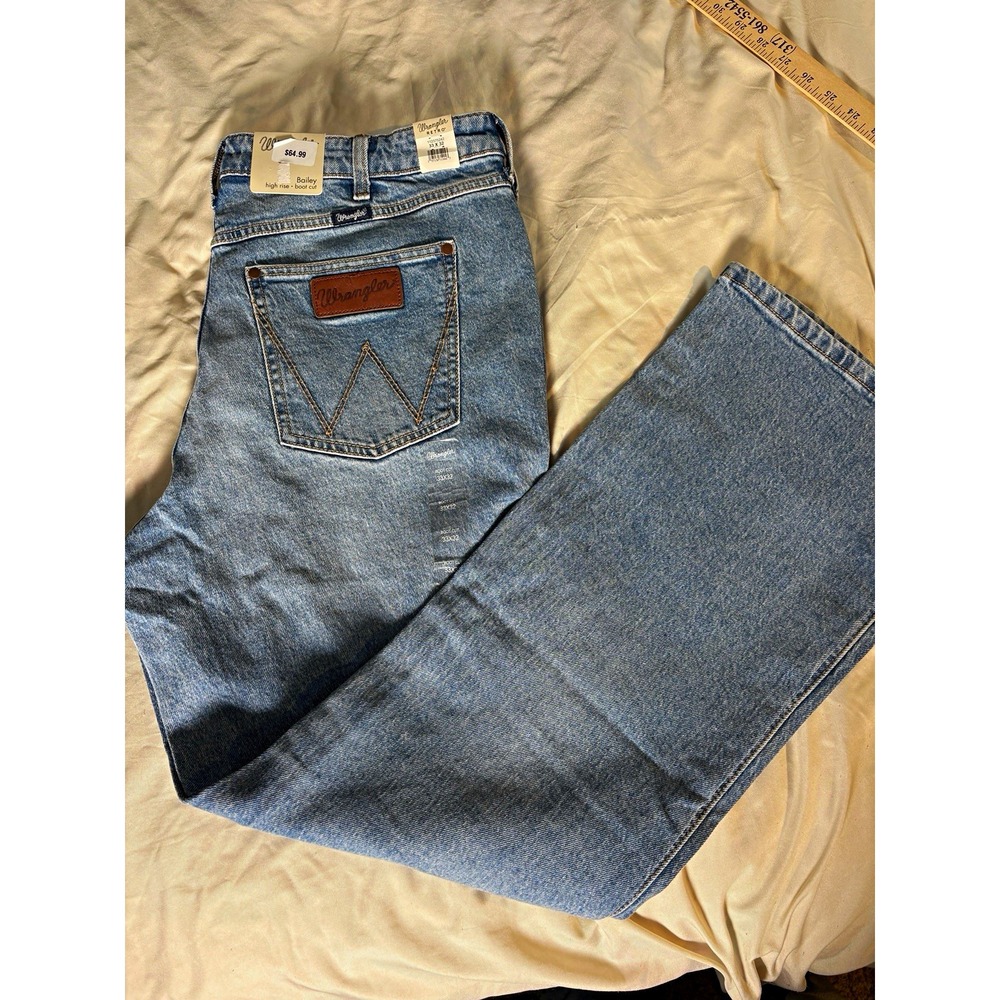 Wrangler Retro High Rise Bootcut Jeans Womens Size 33 Blue Light Wash Denim